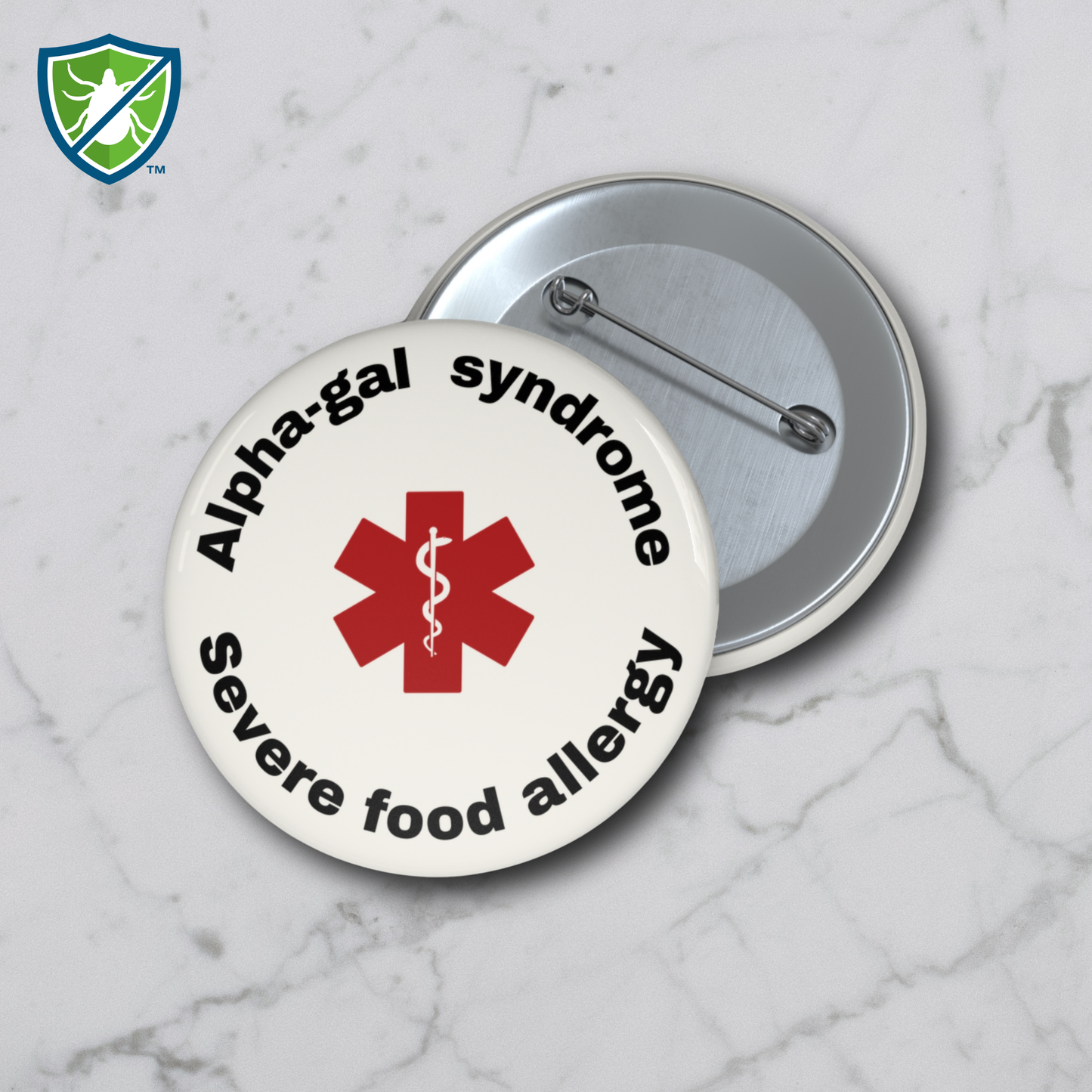 Alpha-gal Syndrome Severe Food Allergy Pin Button