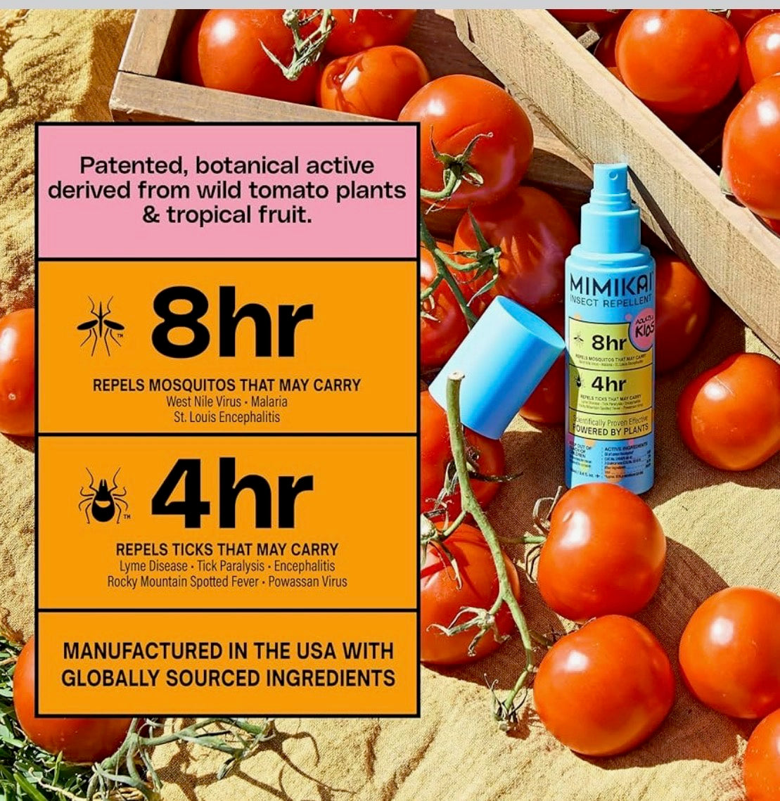 Mimikai Kids Mosquito and Tick Repellent Travel Pump Spray 3.4 fl oz